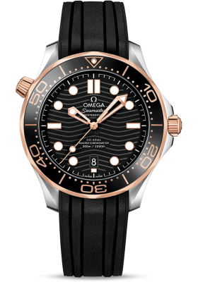 Omega Diver 300M Co-Axial Master Chronometer 42 mm Steel and Gold on Rubber