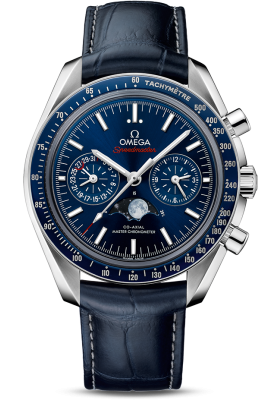 Omega Moonwatch Co-Axial Master Chronometer Moonphase Chronograph 44,25mm Steel on leather strap