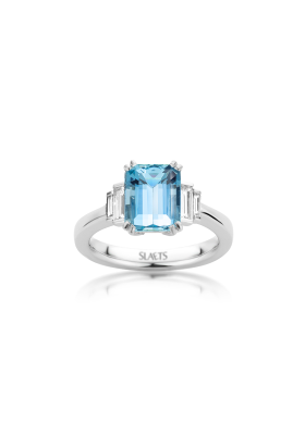 SLAETS Verlovingsringen VERKOCHT Aquamarine Ring with Diamonds *SOLD OUT*