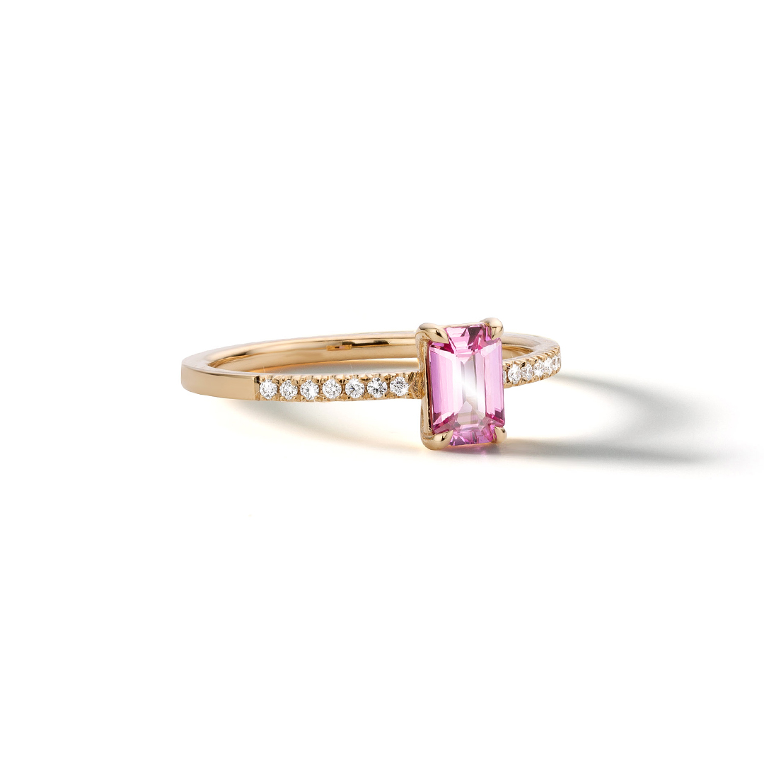 18kt Gold, Madagascar 'Hot Pink' Beryl , Diamond Ring – ANNE ZELLIEN